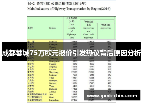 成都蓉城75万欧元报价引发热议背后原因分析